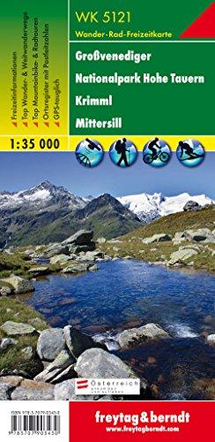 Freytag Berndt Wanderkarten, WK 5121, Großvenediger - Nationalpark Hohe Tauern - Krimml - Mittersill - Maßstab 1:35 000