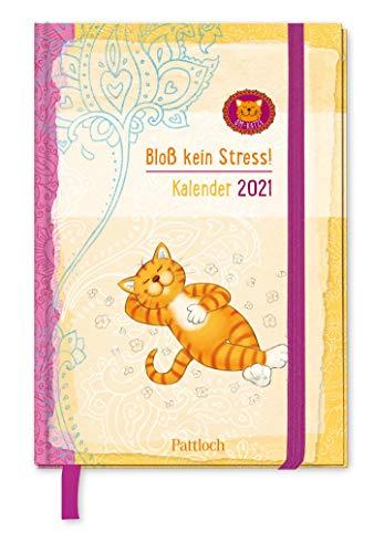 Om-Katze: Bloß kein Stress! Taschenkalender 2021: Terminkalender m. Wochenkalendarium, Ferientermine & Jahresübersichten 2021/2022, illustrierte ... Gummi- u. Leseband, 10,0 x 14,5 cm