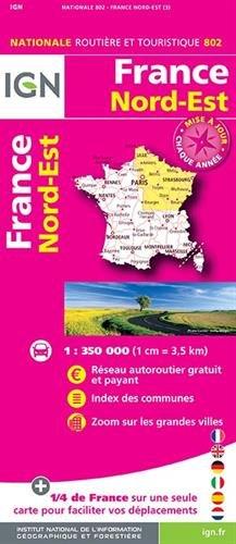 France Nord-Est 2015. 1 : 350 000: Réseau autoroutier gratuit et payant. Index des communes. Zoom sur les grandes villes