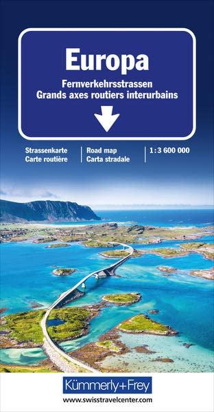 Europa Fernverkehrsstrassen Strassenkarte 1:3,6 Mio. (Kümmerly+Frey Strassenkarten)