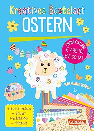 Kreatives Bastelset: Ostern: Set mit Bastelpapier, Seidenpapier, Stickern und Holzteilen | Bastelspaß zu Ostern mit vielen tollen Extras für Kinder ab 6 Jahren