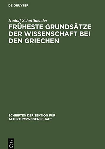 Früheste Grundsätze der Wissenschaft bei den Griechen