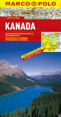 MARCO POLO Kontinentalkarte Kanada 1:4 Mio.: Mit landschaftlich schönen Strecken und Sehenswürdigkeiten. Übersichtskarte zum Ausklappen, Entfernungstabelle, Ortsregister