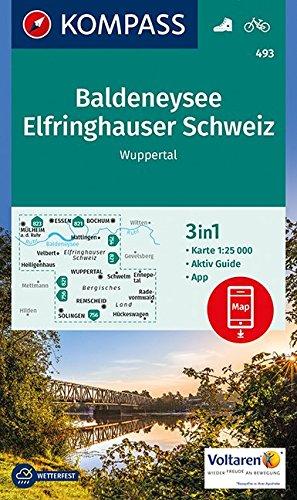 Baldeneysee, Elfringhauser Schweiz, Wuppertal: 3in1 Wanderkarte 1:25000 mt Aktiv Guide inklusive Karte zur offline Verwendung in der KOMPASS-App. Fahrradfahren. (KOMPASS-Wanderkarten, Band 493)