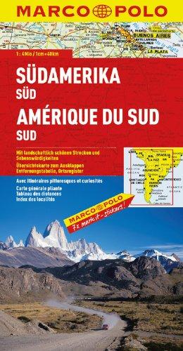 MARCO POLO Kontinentalkarte Südamerika Süd 1:4 Mio.: Mit landschaftlich schönen Strecken und Sehenswürdigkeiten. Übersichtskarte zum Ausklappen, Entfernungstabelle, Ortsregister (Marco Polo Maps)