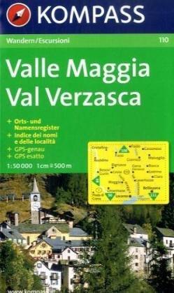 Valle Maggia. Val Verzasca: 1 : 50 000. Wanderkarte. Orts- und Namensregister. GPS-genau