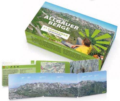 Unsere Allgäuer Berge: Die Kartenbox mit 21 Gipfelpanoramen und allen wichtigen Informationen, Wegbeschreibungen und detaillierten Wanderkarten zu den ... im Allgäu: 21 Panoramen mit Toureninfos