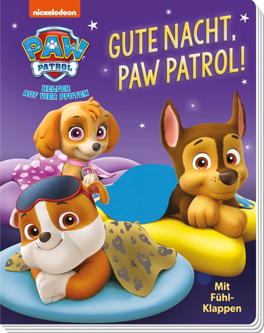 PAW Patrol: Gute Nacht, PAW Patrol!: Pappbilderbuch mit textilen Klappen