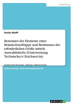 Benennen der Elemente einer Brandschutzklappe und Bestimmen der erforderlichen Größe mittels Auswahltabelle (Unterweisung Technische/-r Zeichner/-in): Fachbereich Heizungs-, Lüftungs-, Klimatechnik