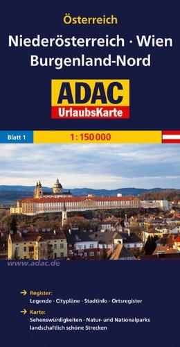 ADAC Urlaubskarte Niederösterreich, Wien, Burgenland Nord 1:150.000