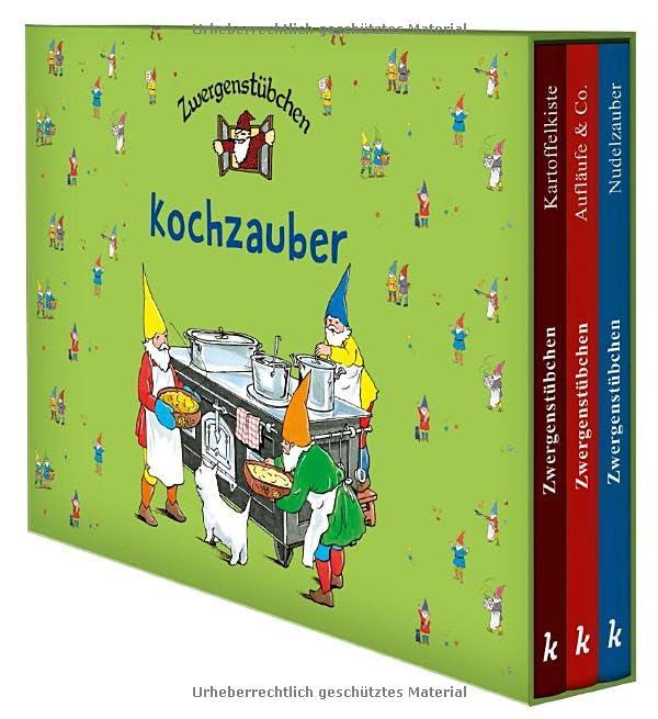 Zwergenstübchen-Schuber - Kochzauber: 3 Backbücher in einer Sammelbox: Kartoffelkiste, Nudelzauber, Aufläufe & Co. (Zwergenstübchen - Backbücher und Kochbücher für Kinder, Eltern, Familien)