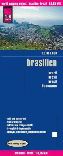 Reise Know-How Landkarte Brasilien (1:3.850.000): world mapping project: Kartenbild 2seitig, klassifiziertes Straßennetz, Ortsindex, GPS-tauglich ... exakte Höhenlinien, reiß-und wasserfest