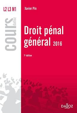 Droit pénal général : 2016