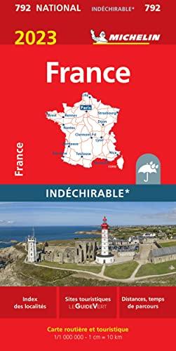 Michelin Frankreich 2023 (widerstandsfähig): Straßen- und Tourismuskarte 1:1.000.000 (MICHELIN Nationalkarten)