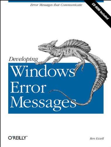 Developing Windows Error Messages, w. CD-ROM (Classique Us)