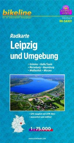 Bikeline Radkarte Leipzig und Umgebung, Grimma, Halle/Saale, Merseburg, Naumburg, Weißenfels, Wurzen, RK-SAX01. 1 : 75 000, wasserfest/reißfest, GPS-tauglich mit UTM-Netz