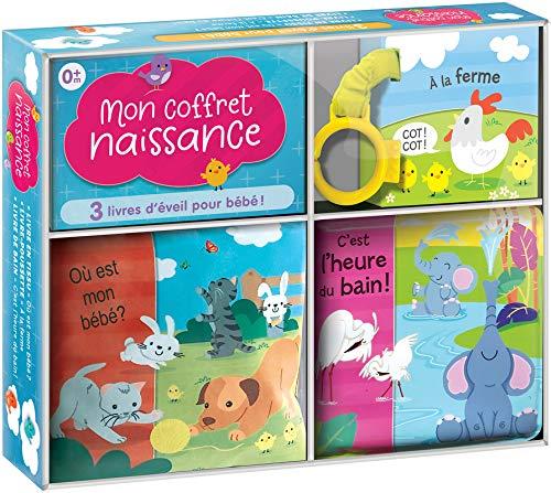 Mon coffret naissance - 3 livres d'éveil pour bébé: Avec 1 livre en tissu, 1 livre-poussette, 1 livre de bain