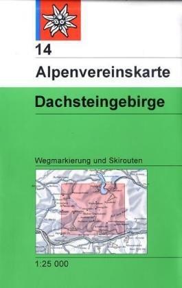 DAV Alpenvereinskarte 14 Dachstein 1 : 25 000 Wegmarkierungen und Skirouten: Topographische Karte