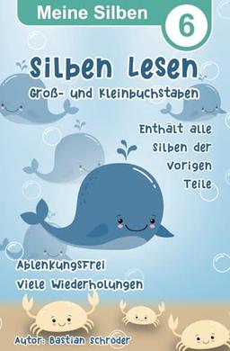 Meine Silben 6 - Silben Lesen mit Groß- und Kleinbuchstaben: Lesen Lernen für Schulanfänger und 1. Klasse, Konzentration, Ablenkungsfrei (Meine Silben Lesen Lernen, Band 6)