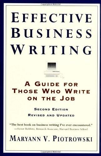 Effective Business Writing: Strategies, Suggestions and Examples