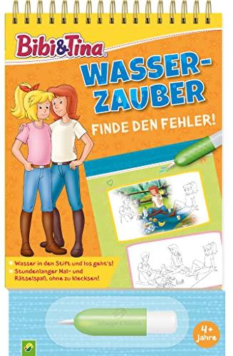 Bibi & Tina Wasserzauber | Finde den Fehler. Einfach mit Wasser malen: Mal- und Rätselbuch mit Wassertankstift für Kinder ab 4 Jahren