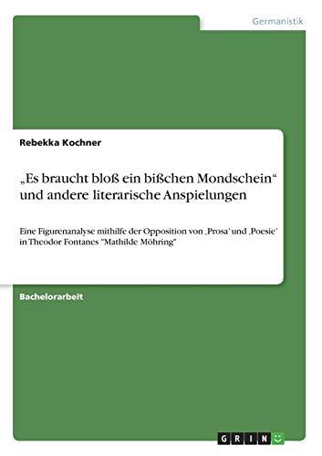 "Es braucht bloß ein bißchen Mondschein" und andere literarische Anspielungen: Eine Figurenanalyse mithilfe der Opposition von ,Prosa' und ,Poesie' in Theodor Fontanes "Mathilde Möhring"