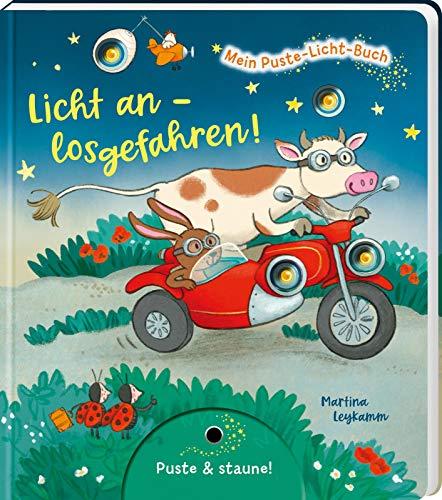 Licht an - losgefahren!: | Fahrzeuge-Pappebuch mit Puste-Licht und LED-Lämpchen, für Kinder ab 18 Monaten (Mein Puste-Licht-Buch)