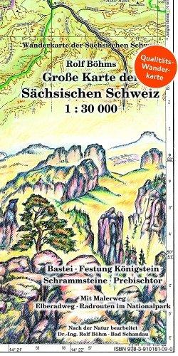 Große Karte der Sächsischen Schweiz 1 : 30 000: Bastei - Festung Königstein - Schrammsteine - Prebischtor. Wanderkarte der Sächsischen Schweiz