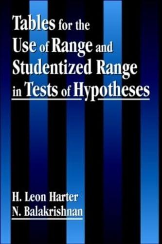 Tables for the Use of Range and Studentized Range in Tests of Hypotheses