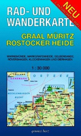 Rad- und Wanderkarte Graal-Müritz, Rostocker Heide: Mit Warnemünde, Markgrafenheide, Gelbensande, Rövershagen, Klockenhagen, Dierhagen. Maßstab 1:30.000.