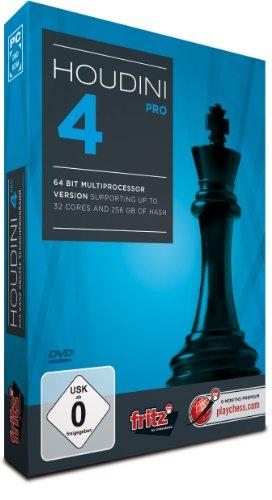 Houdini 4 PRO: PC chess program- 64 Bit Multiprocessorversion  supports up to 32 cores & 256 GB of hash memory