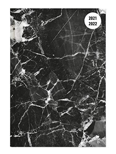 Collegetimer Black Marble 2021/2022 - Schüler-Kalender A6 (10x15 cm) - Marmor - Day By Day - 352 Seiten - Terminplaner - Notizbuch - Alpha Edition (Collegetimer A6 Daily)