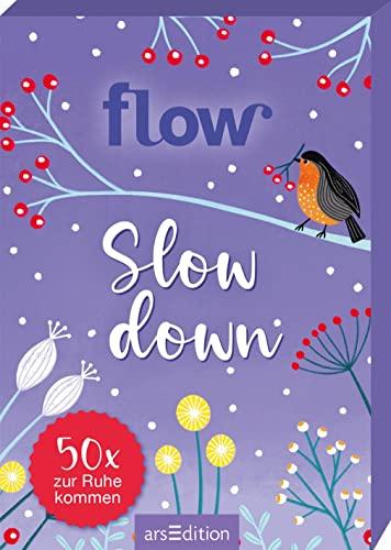 Slow down im Winter. 50 x zur Ruhe kommen: Flow-Kartenbox | Schön gestaltete Achtsamkeitskarten für mehr Entschleunigung im Alltag