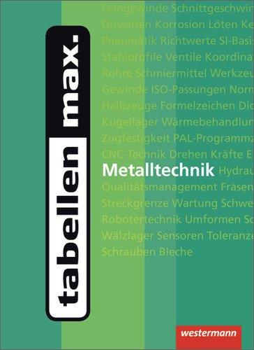 tabellen max. Metalltechnik: 1. Auflage, 2012