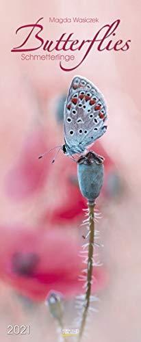 Butterflies 2021: Schmaler Wandkalender. Fotokunst-Kalender mit bezaubernden Aufnahmen von Schmetterlingen. PhotoArt Vertikal Format: 28,5x69 cm.