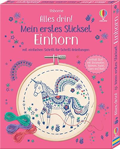 Alles drin! Mein erstes Stickset: Einhorn: Set mit Vordruck, Garn, Stickrahmen, Nadel und Anleitung – ab 7 Jahren