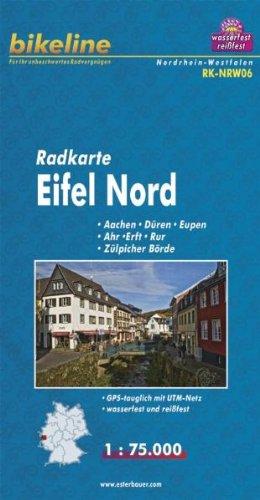 Radkarte Eifel Nord, Aachen, Köln, wasserfest und reißfest, GPS-tauglich mit UTM-Netz (Bikeline Radkarte)