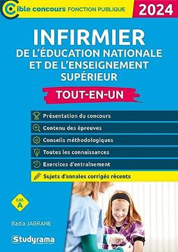 Infirmier de l'Education nationale et de l'enseignement supérieur, cat. A : tout-en-un, 2024