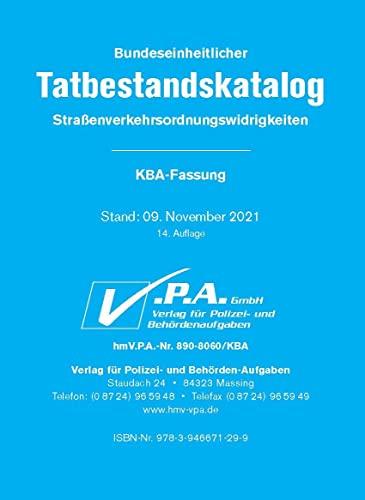 Bundeseinheitlicher Tatbestandskatalog KBA-Langfassung, gebunden: 15. Auflage