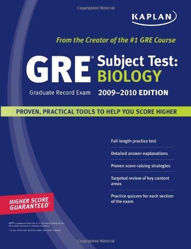 Kaplan GRE Exam Subject Test: Biology 2009-2010 Edition (Kaplan Gre Biology)