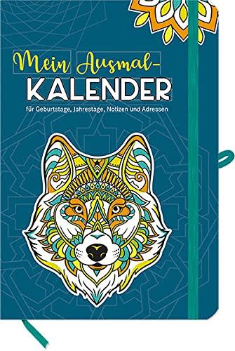 Mein Ausmal-Kalender: Taschenkalender für Geburtstage, Jahrestage, Notizen und Adressen