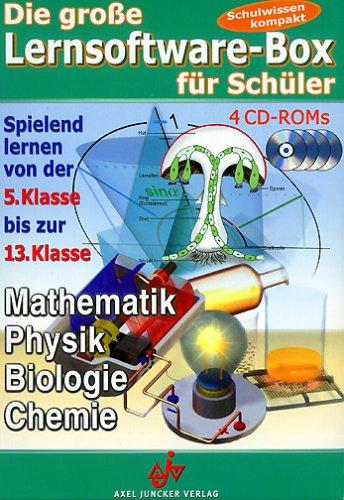 Die große Lernsoftware-Box für Schüler, 4 CD-ROMs Mathematik, Physik, Biologie, Chemie. Spielend lernen von der 5. Klasse bis zur 13. Klasse. Für Windows 95 oder höher