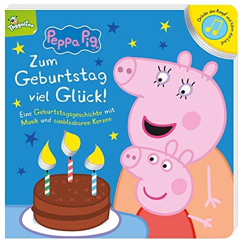 Peppa Pig: Zum Geburtstag viel Glück! Eine Geburtstagsgeschichte mit Musik und ausblasbaren Kerzen: Pappbilderbuch mit Sound und Licht (ausblasbar)