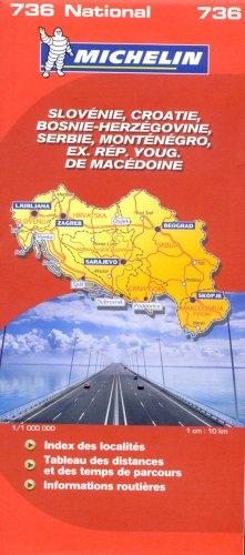 Slovénie, Croatie, Bosnie-Herzégovine, Serbie, Monténégro, ex-République yougoslave de Macédoine : 1/1 000 000