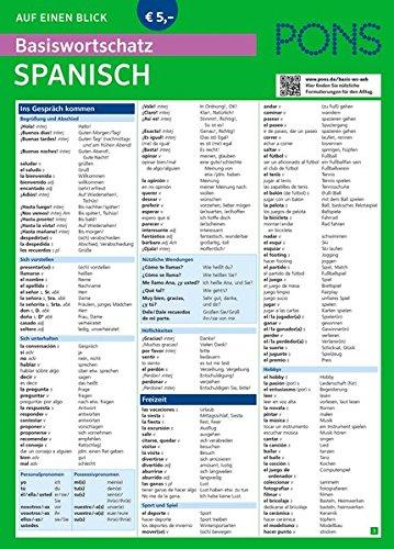 PONS Basiswortschatz auf einen Blick Spanisch: Kompakte Übersicht, ca. 1.000 Wörter nach Themen sortiert (PONS Auf einen Blick)