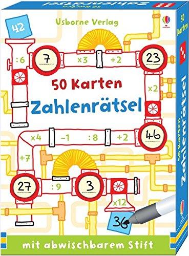 Zahlenrätsel: 50 Karten mit abwischbarem Stift