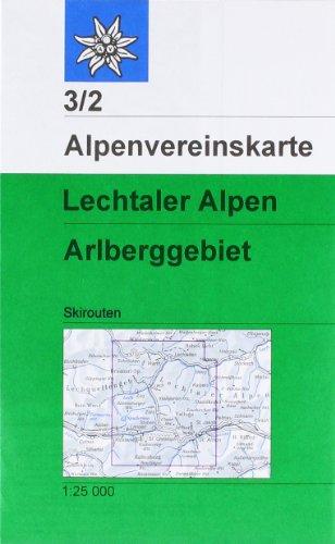 DAV Alpenvereinskarte 03/2 Lechtaler Alpen Arlberggebiet mit Skirouten1 : 25 000: Wegmarkierungen - Topographische Karte