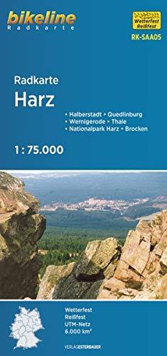 Radkarte Harz (RK-SAA05): Halberstadt, Quedlinburg, Wernigerode, Thale, Nationalpark Harz, Brocken, 1:75.000, wetterfest/reißfest, GPS-tauglich mit UTM-Netz (Bikeline Radkarte)