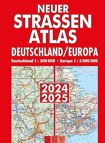 Neuer Straßenatlas Deutschland/Europa 2024/2025: Deutschland 1:300.000 | Europa 1:3.000.000 | Praktisch mit Spiralbindung