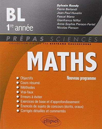 Maths, BL 1re année : nouveau programme